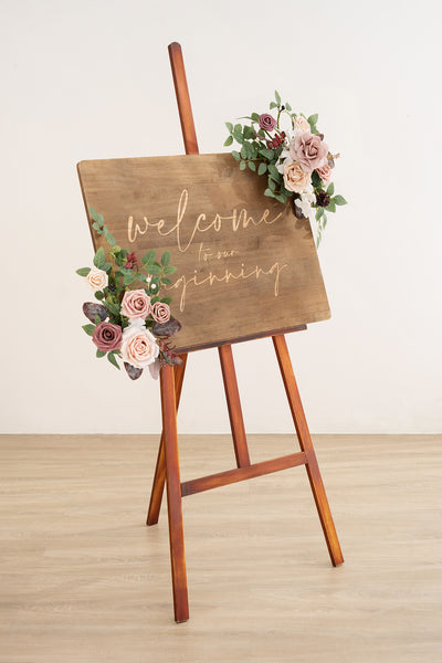 Flexible Combo Set Flower Sign Decor in Dusty Rose & Mauve