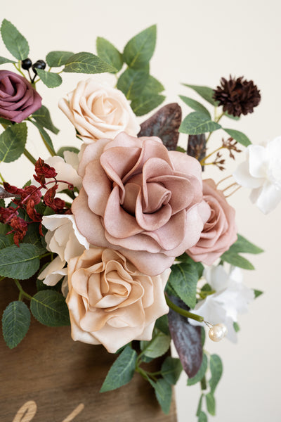 Flexible Combo Set Flower Sign Decor in Dusty Rose & Mauve
