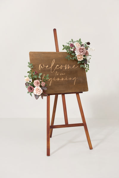 Flexible Combo Set Flower Sign Decor in Dusty Rose & Mauve