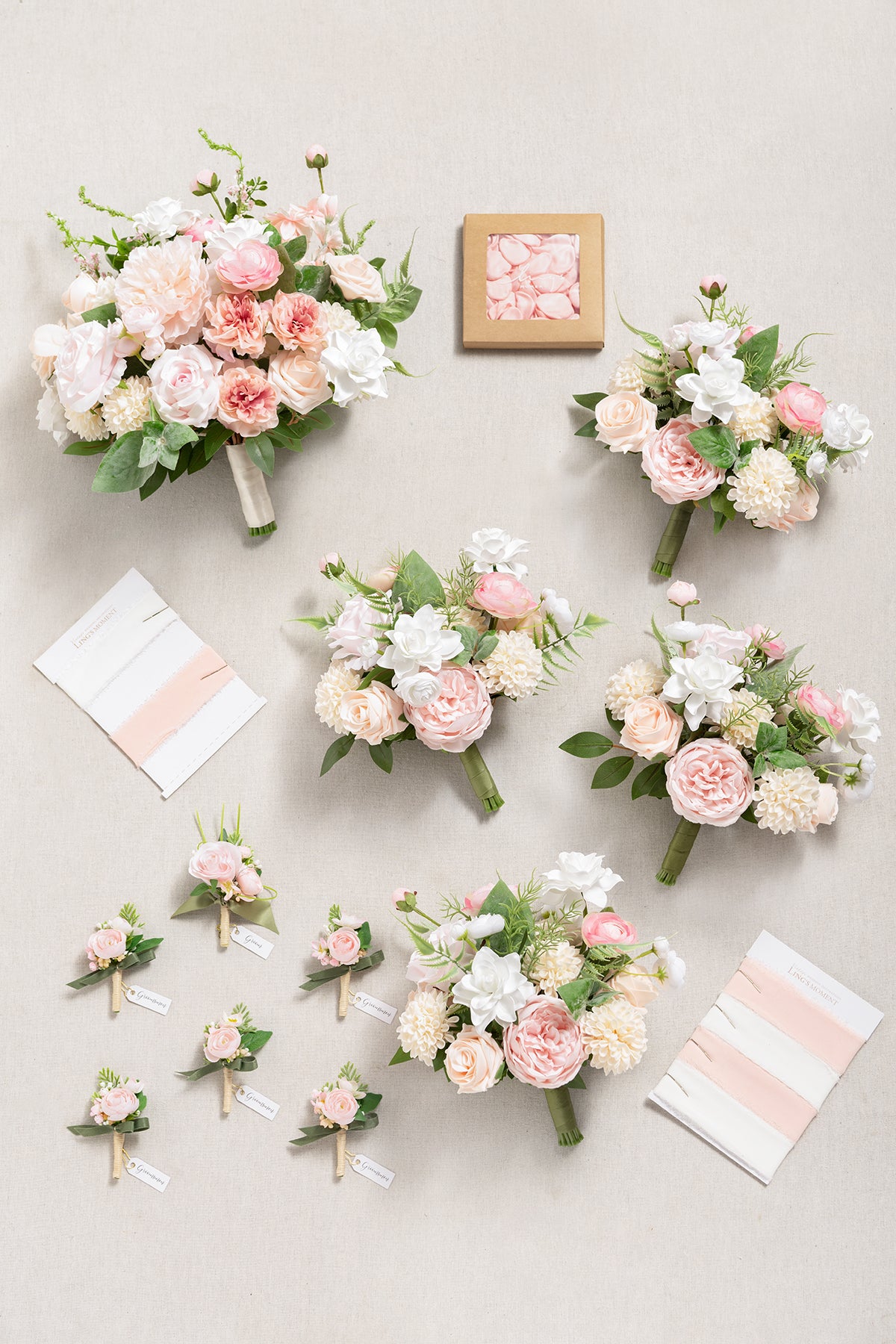 Pre-Arranged Wedding Flower Packages in Blush & Cream