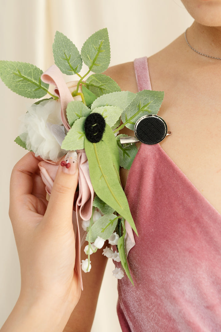Shoulder Corsages in Dusty Rose & Cream