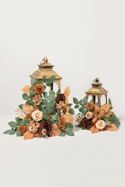 Lantern Flower Garlands in Caramel & Walnut Brown