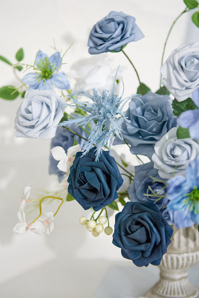 Dusty Blue & Navy Designer Flower Boxes