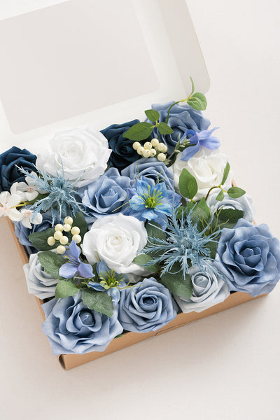 DIY Designer Flower Box in Timeless French Blue & White