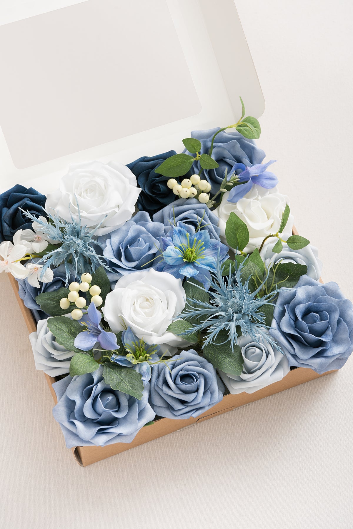 Dusty Blue & Navy Designer Flower Boxes
