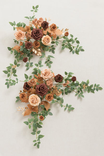 Sweetheart Table Floral Swags in Caramel & Walnut Brown