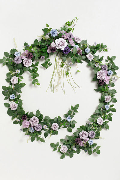 9ft Head Table Flower Garland in Ethereal Purple Dream