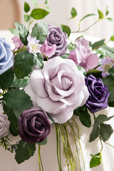 9ft Head Table Flower Garland in Ethereal Purple Dream