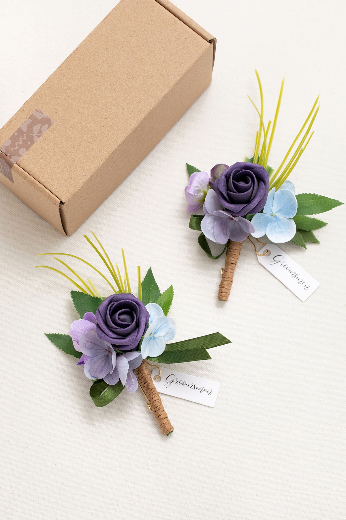Boutonnieres in Ethereal Purple Dream