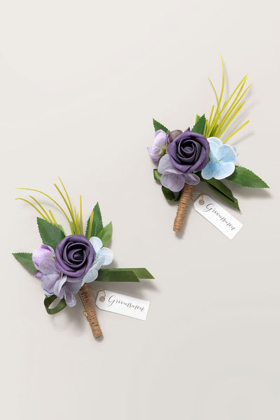 Boutonnieres in Ethereal Purple Dream