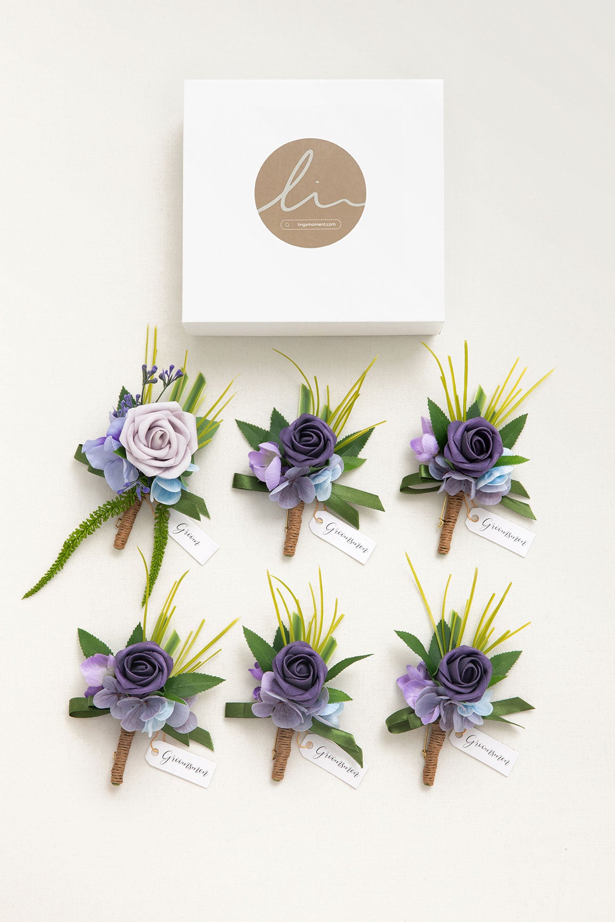 Boutonnieres in Ethereal Purple Dream