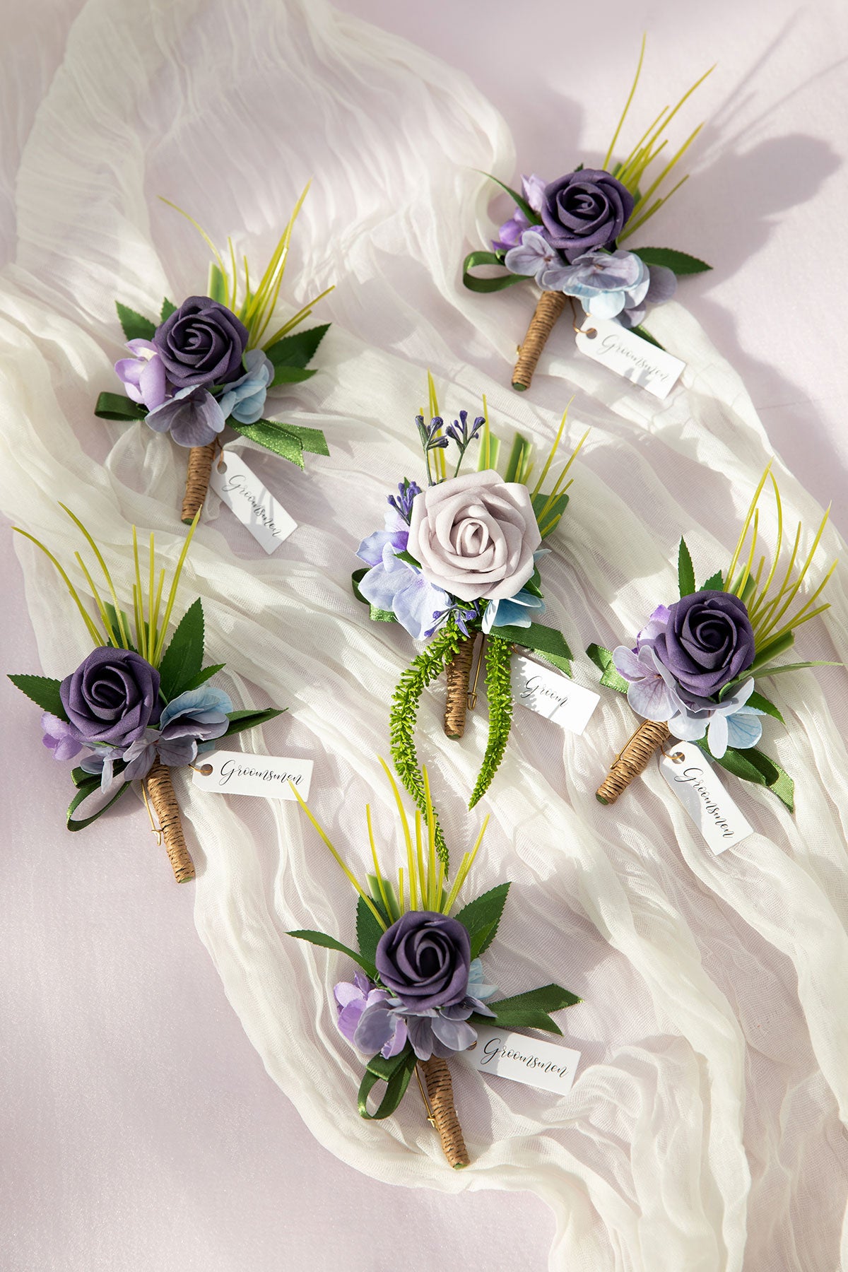 Boutonnieres in Ethereal Purple Dream