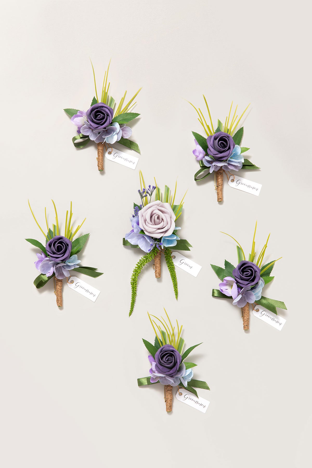 Boutonnieres in Ethereal Purple Dream