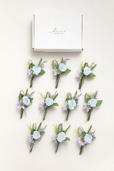 Boutonnieres for Guests in Ethereal Purple Dream