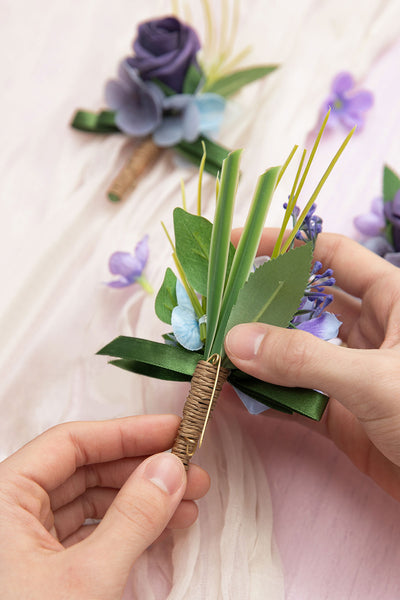 Boutonnieres in Ethereal Purple Dream