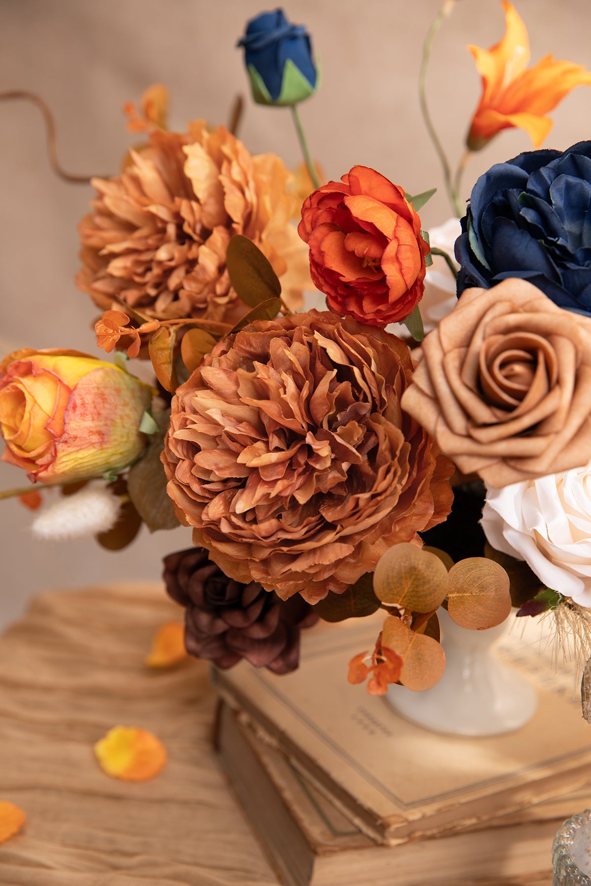 Dusty Blue & Navy Designer Flower Boxes