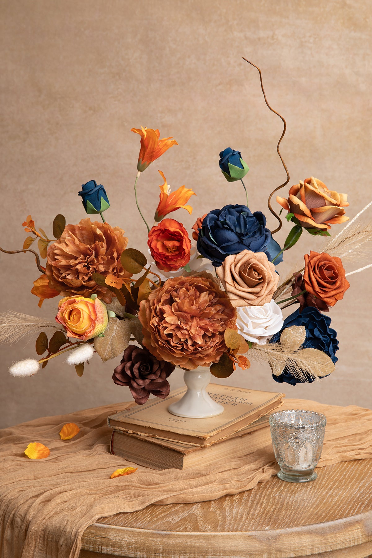 Dusty Blue & Navy Designer Flower Boxes