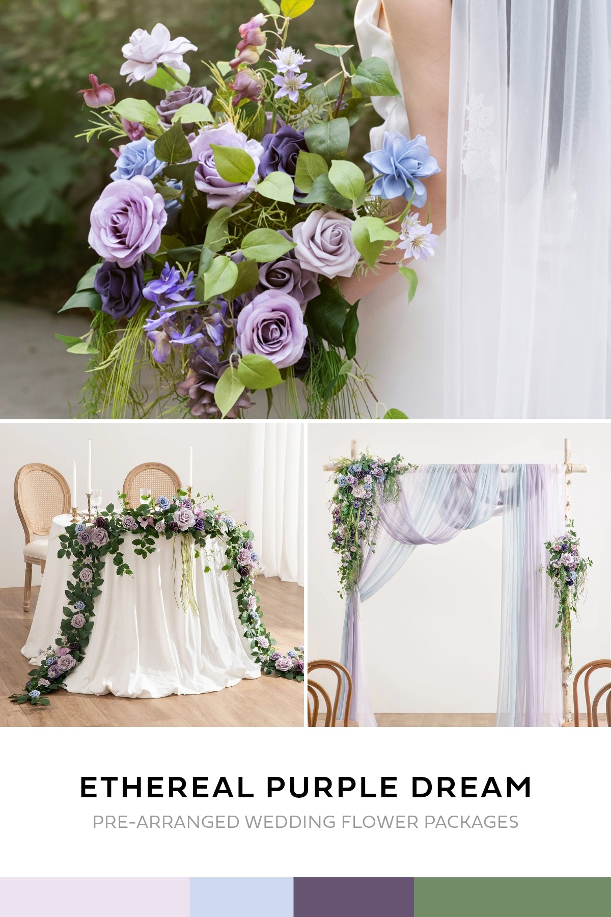 Pre-Arranged Wedding Flower Packages in Ethereal Purple Dream