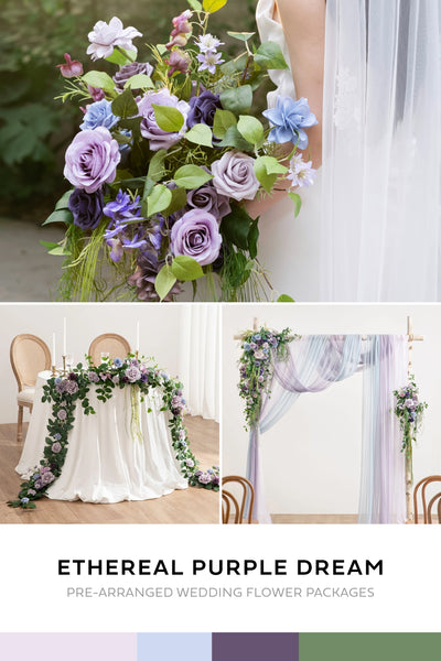Pre-Arranged Wedding Flower Packages in Ethereal Purple Dream
