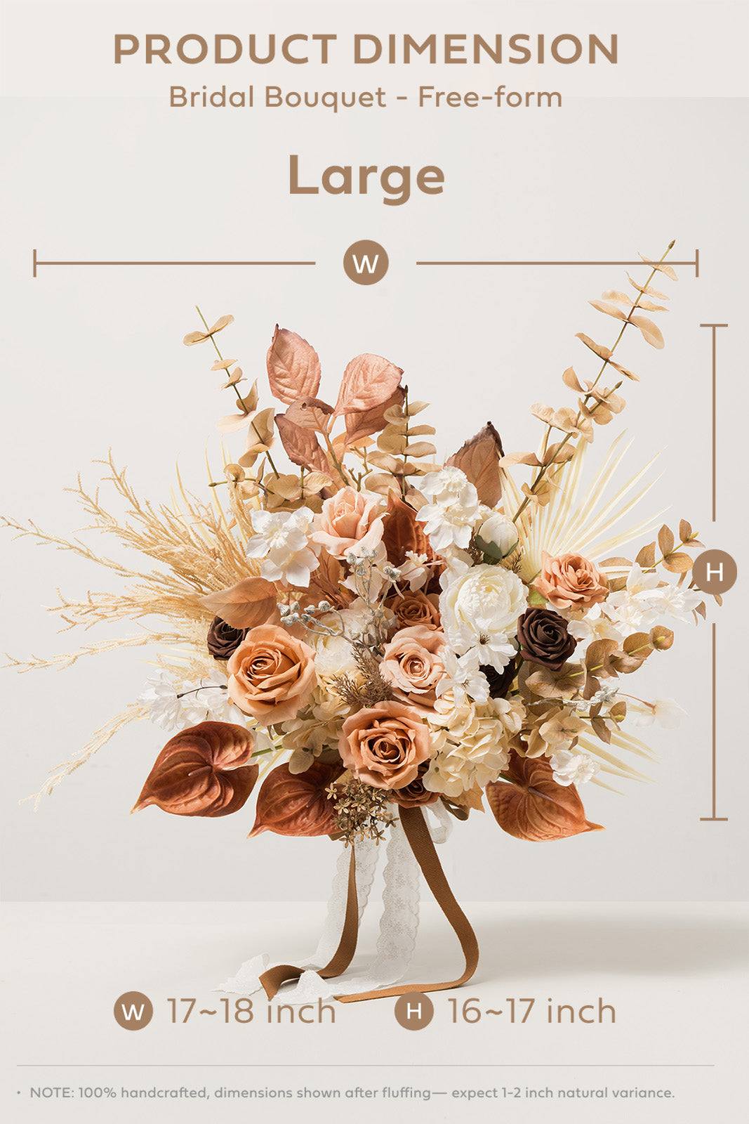Large Free-Form Bridal Bouquet in Rust & Sepia | Clearance丨Clearance
