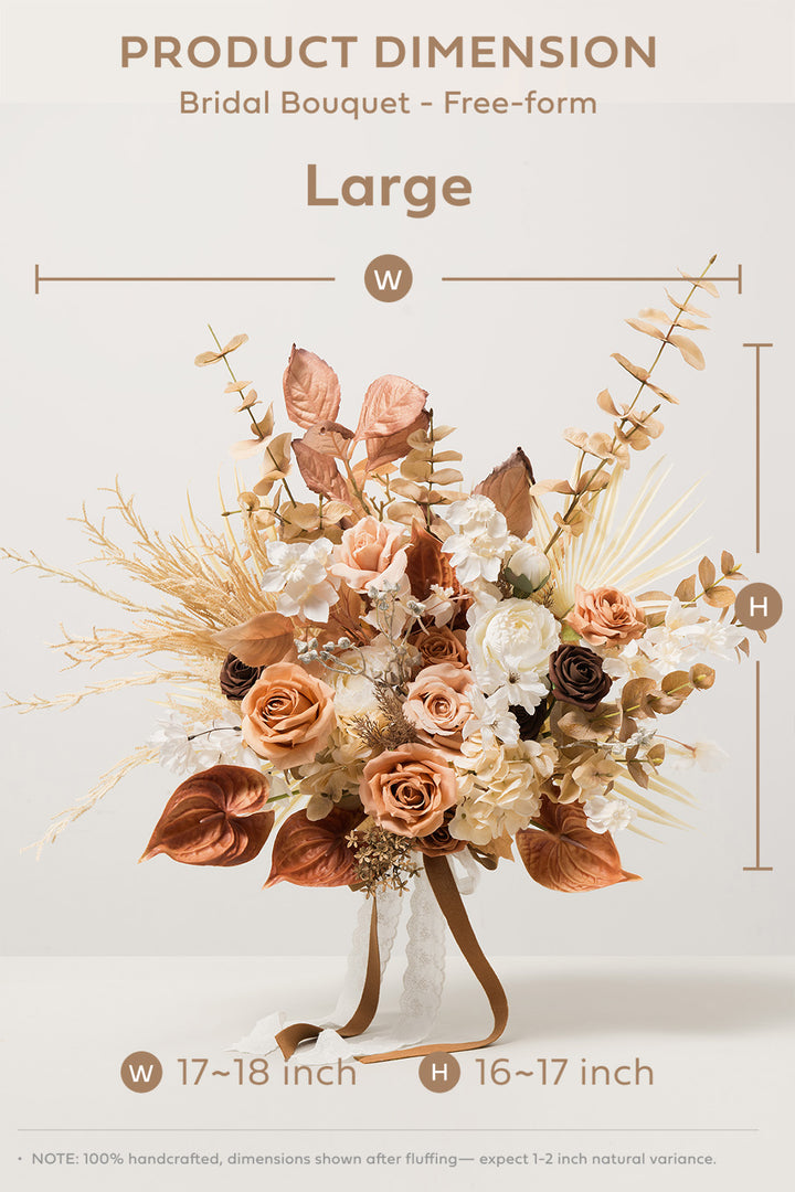 Large Free-Form Bridal Bouquet in Rust & Sepia | Clearance丨Clearance