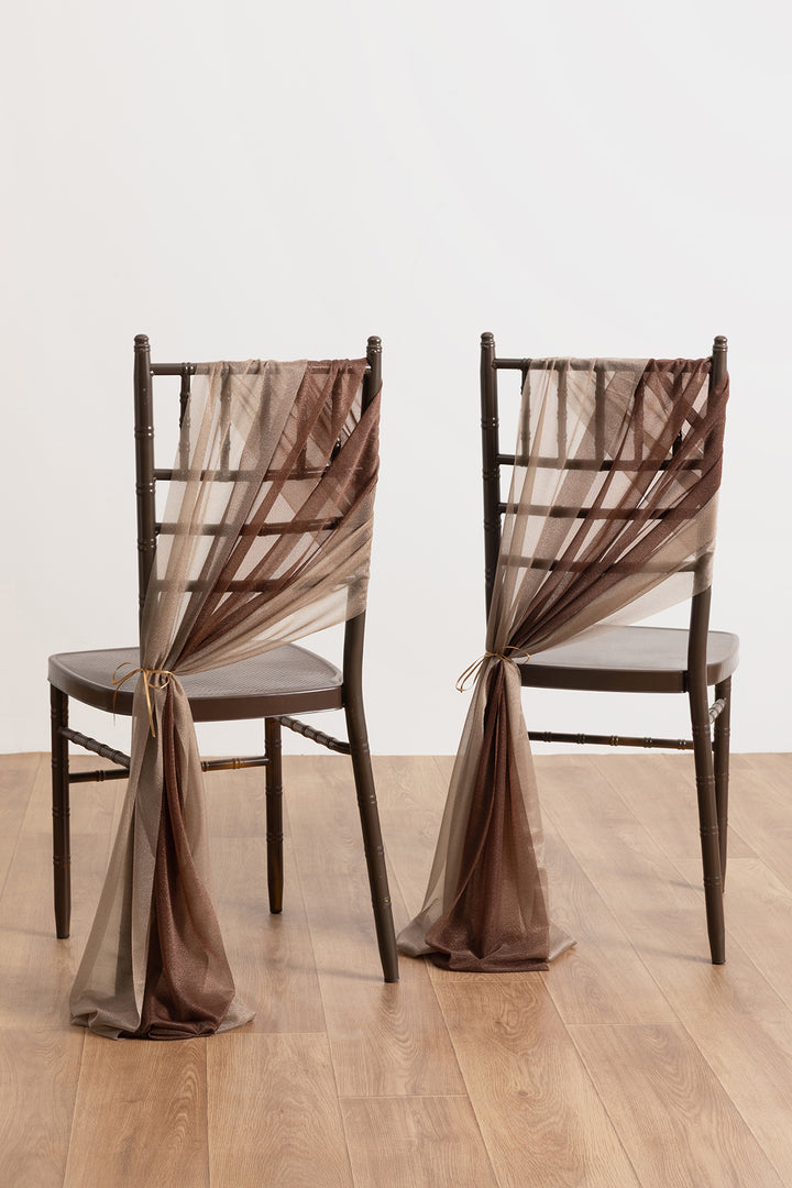 Wedding Aisle Chair Decoration in Organic Sand Beige Elegance