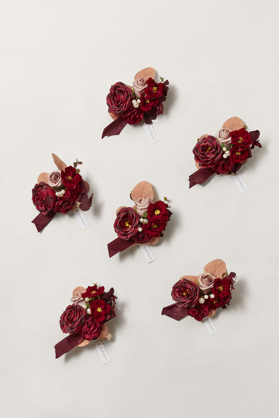Wrist Corsages in Burgundy & Dusty Rose | Clearance