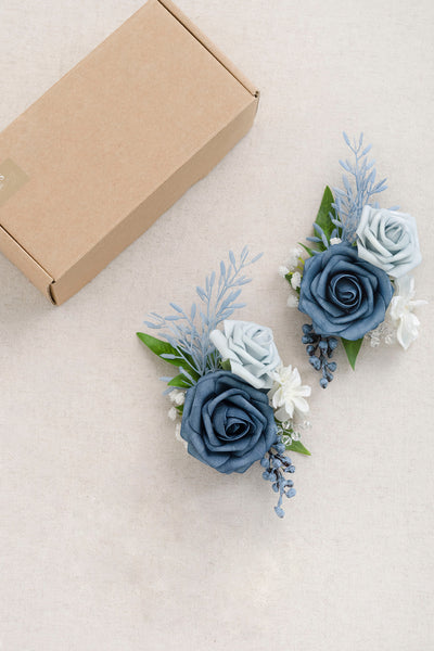 Additional Flower Decorations in Dusty Blue & Navy