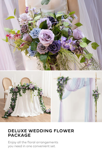 Pre-Arranged Wedding Flower Packages in Ethereal Purple Dream