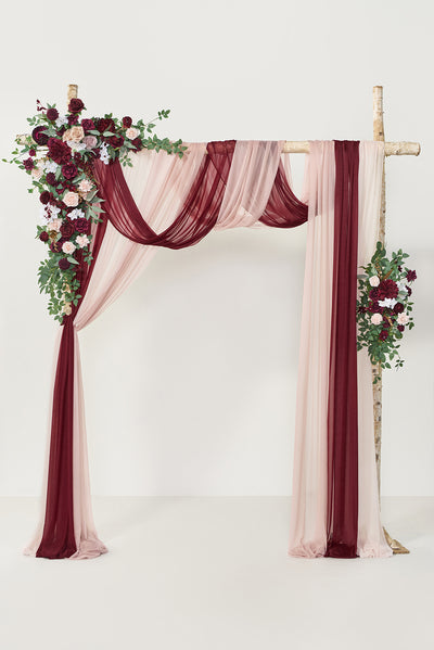 Flower Arch Decor with Drapes in Romantic Marsala