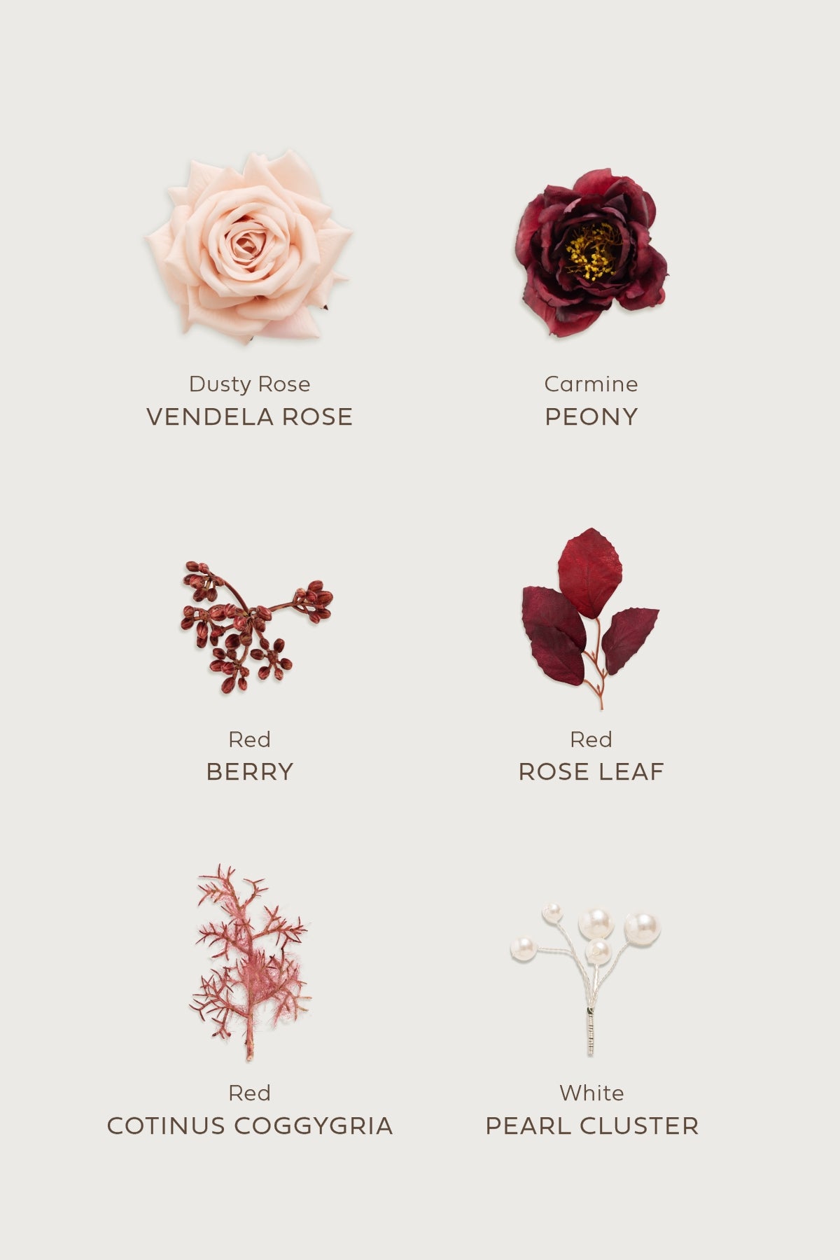 Sample Box in Burgundy & Dusty Rose