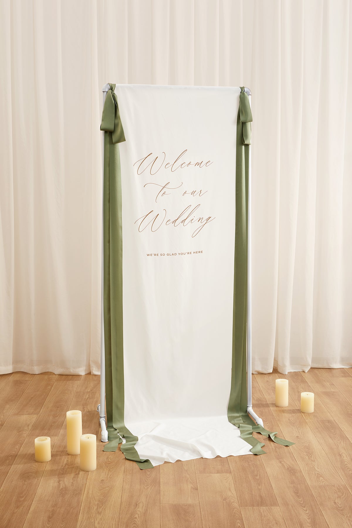 Matte Satin Ribbons 2.4" W × 6.5 Yards (Set of 2) in Olive Green