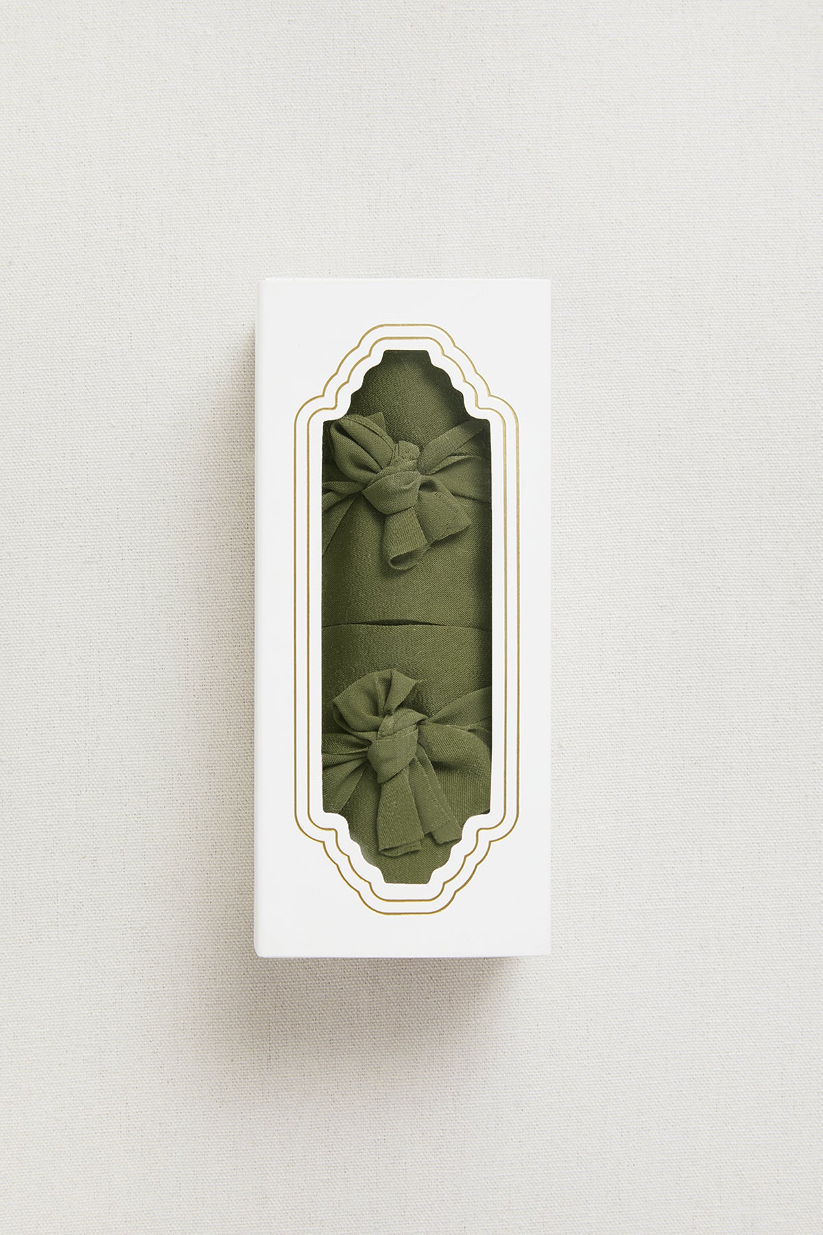 Matte Satin Ribbons 2.4" W × 6.5 Yards (Set of 2) in Olive Green