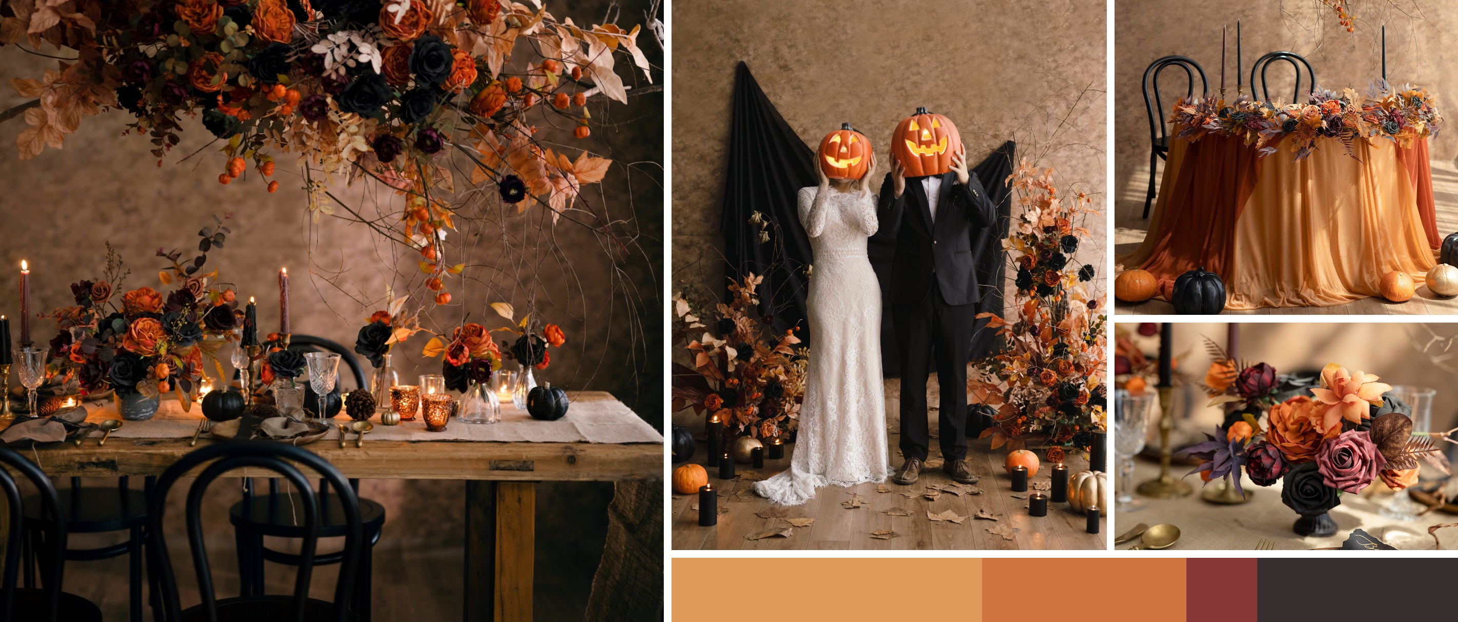 Black & Pumpkin Orange Wedding pc banner