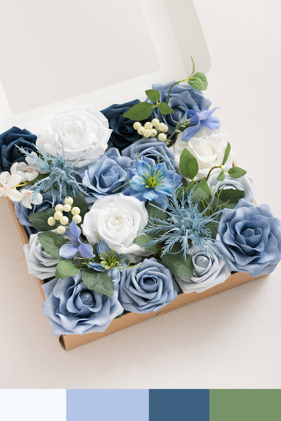 DIY Designer Flower Box in Timeless French Blue & White