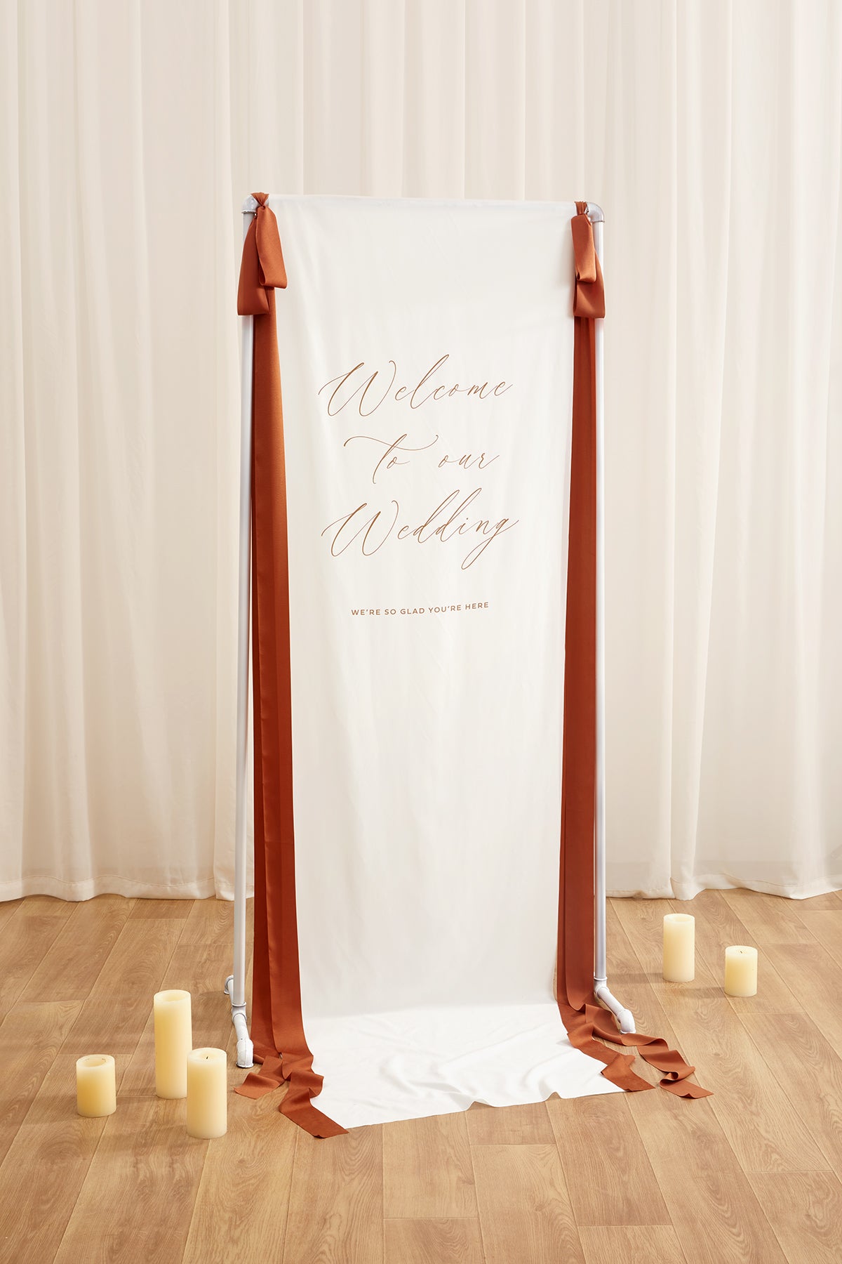 Matte Satin Ribbons 2.4" W × 6.5 Yards (Set of 2) in Burnt Orange