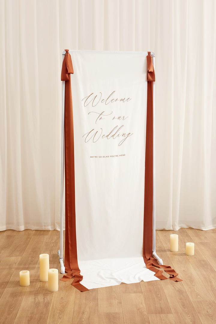 Matte Satin Ribbons 2.4" W × 6.5 Yards (Set of 2) in Burnt Orange