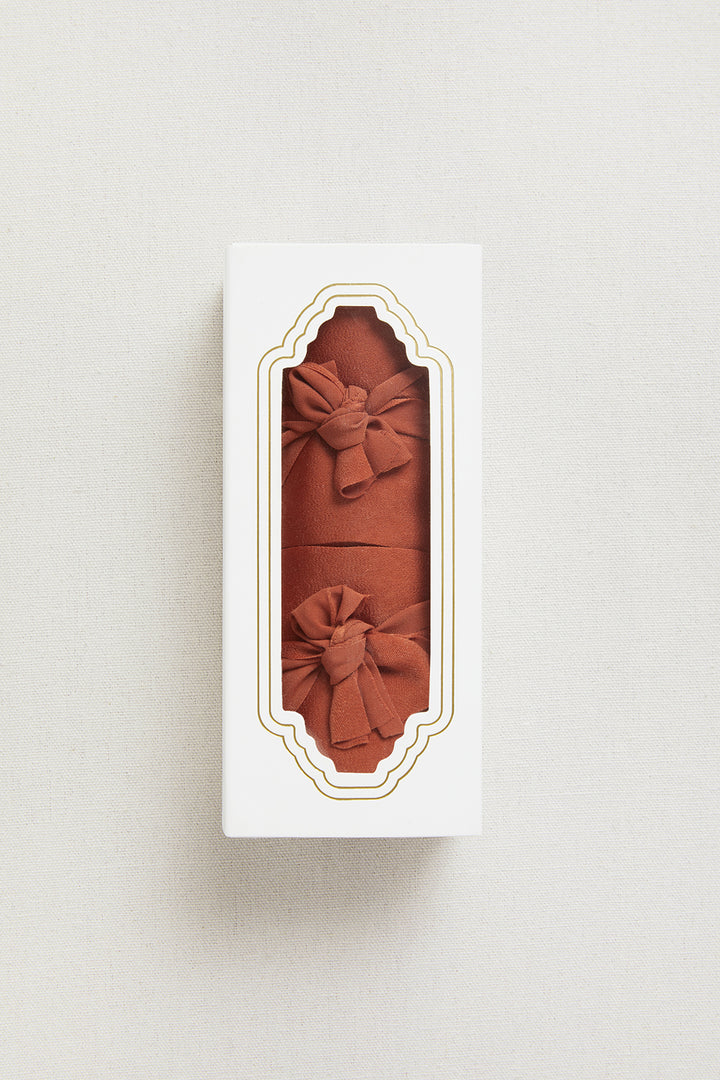 Matte Satin Ribbons 2.4" W × 6.5 Yards (Set of 2) in Burnt Orange