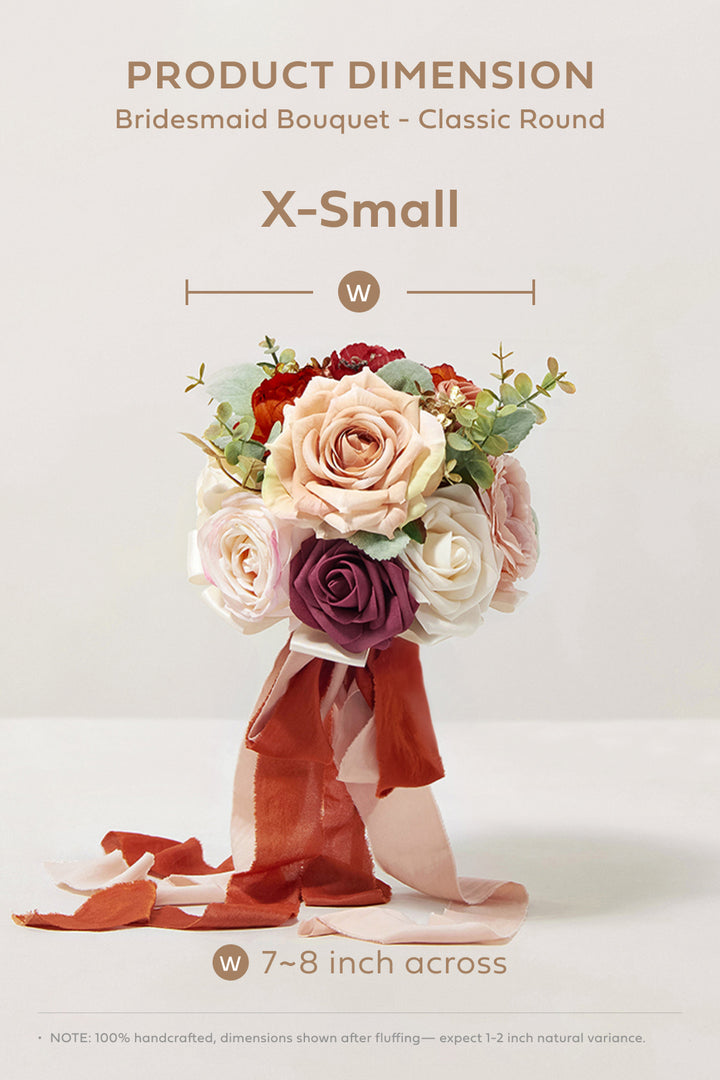 Bridesmaid Bouquet in Sunset Terracotta