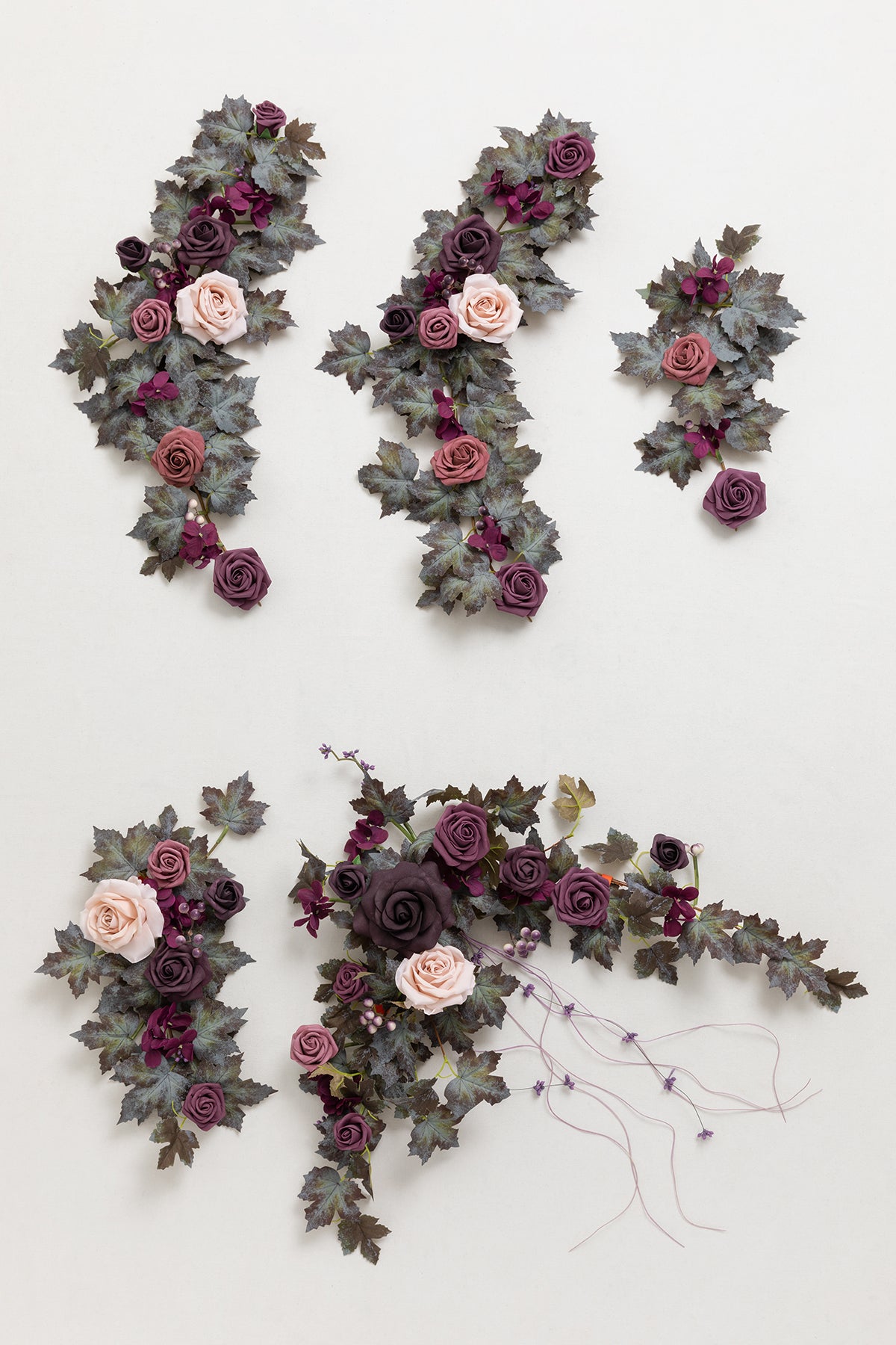 6ft Flower Garland in Plum Velvet Wedding