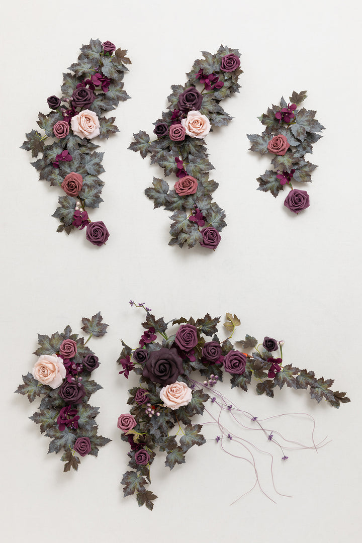 6ft Flower Garland in Plum Velvet Wedding