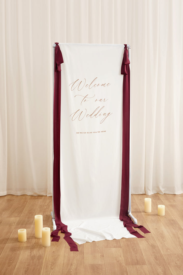 Matte Satin Ribbons 2.4" W × 6.5 Yards (Set of 2) in Burgundy