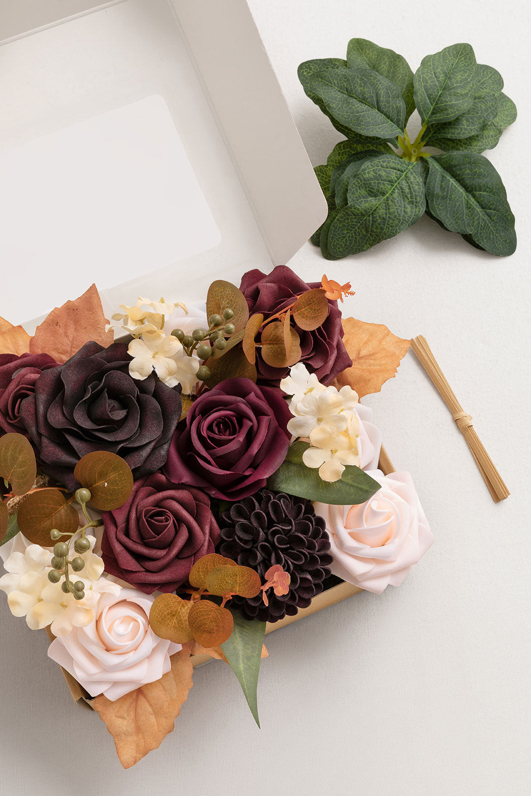 Mini Bouquet Combo Flower Box - Burgundy & Powder Pink