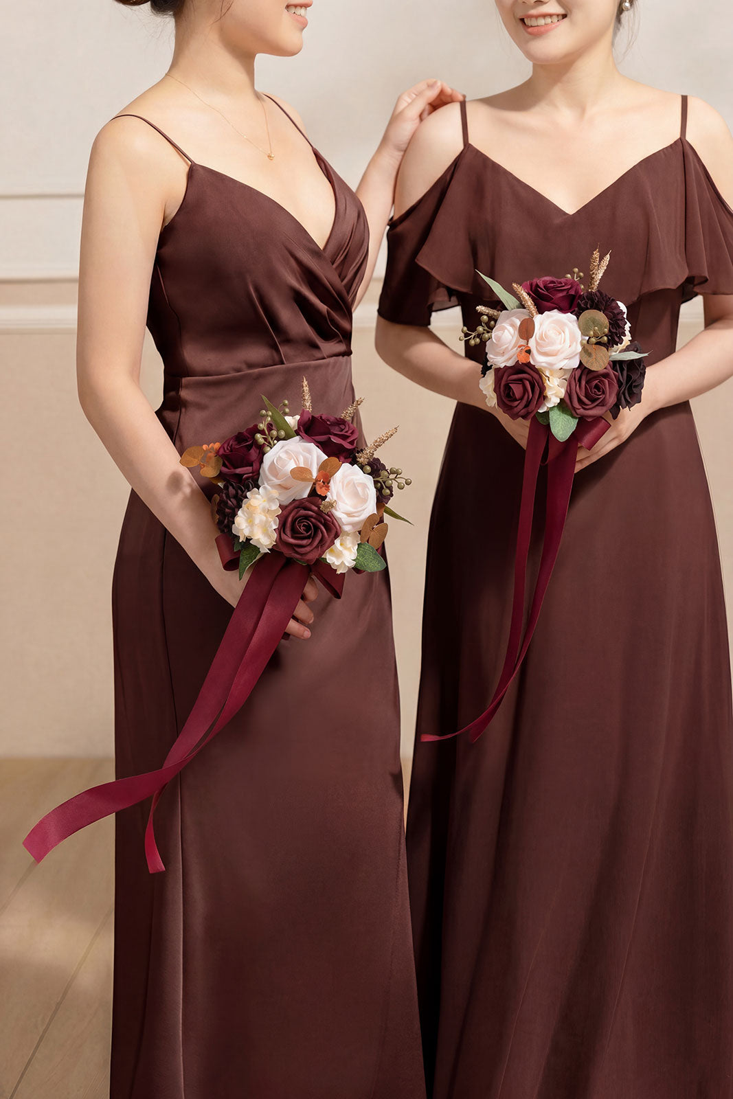 Mini Bouquet Combo Flower Box - Burgundy & Powder Pink