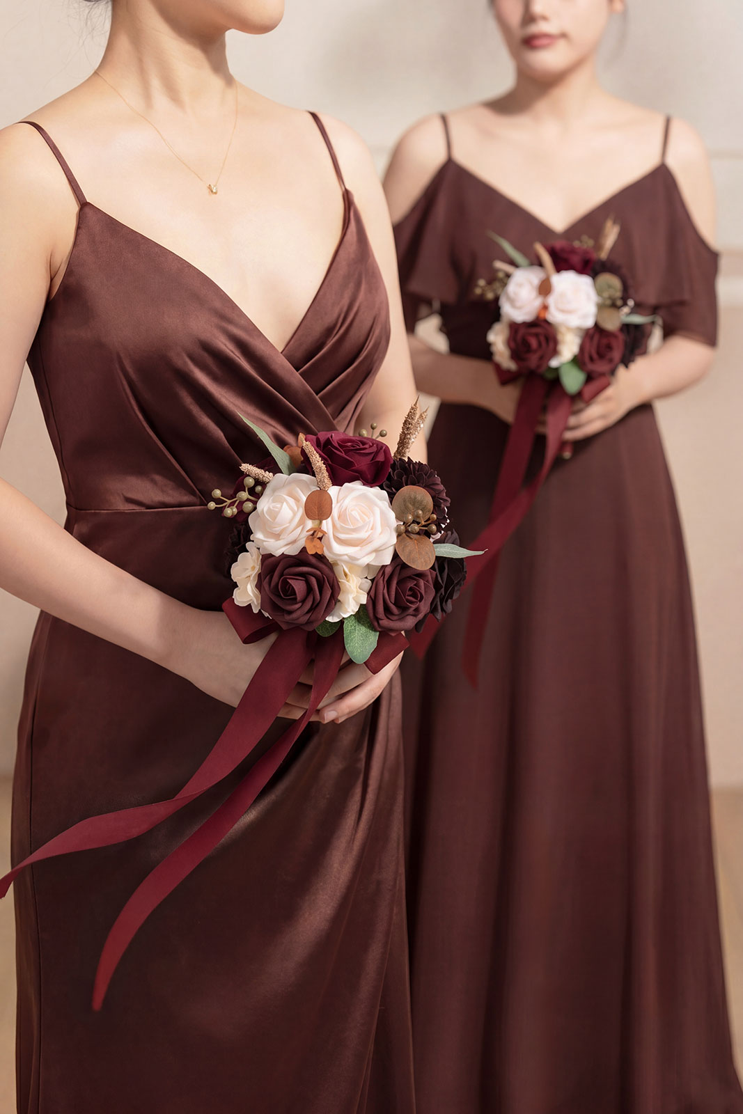 Mini Bouquet Combo Flower Box - Burgundy & Powder Pink