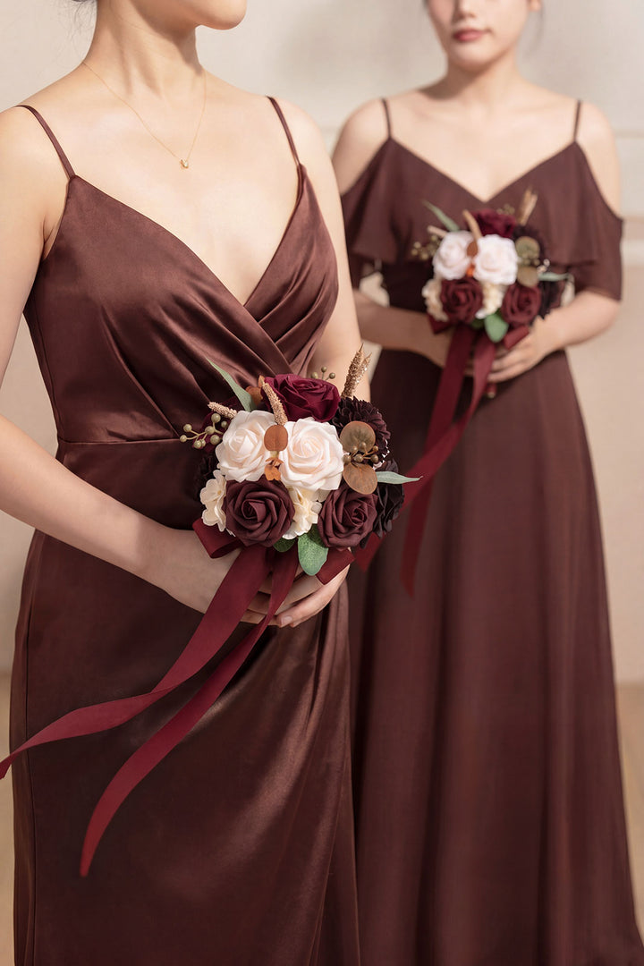 Mini Bouquet Combo Flower Box - Burgundy & Powder Pink