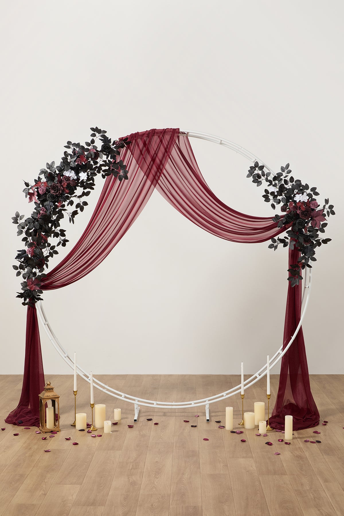 Modular Garlands Arch Decor in Black & Burgundy