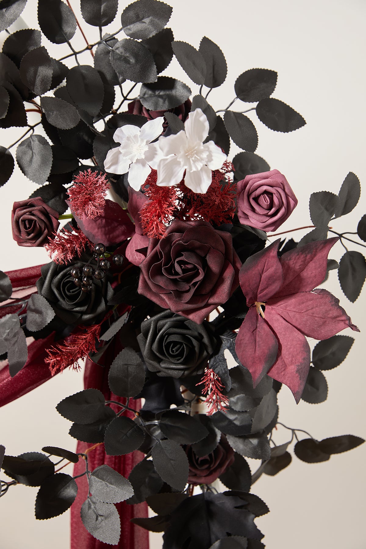 Modular Garlands Arch Decor in Black & Burgundy