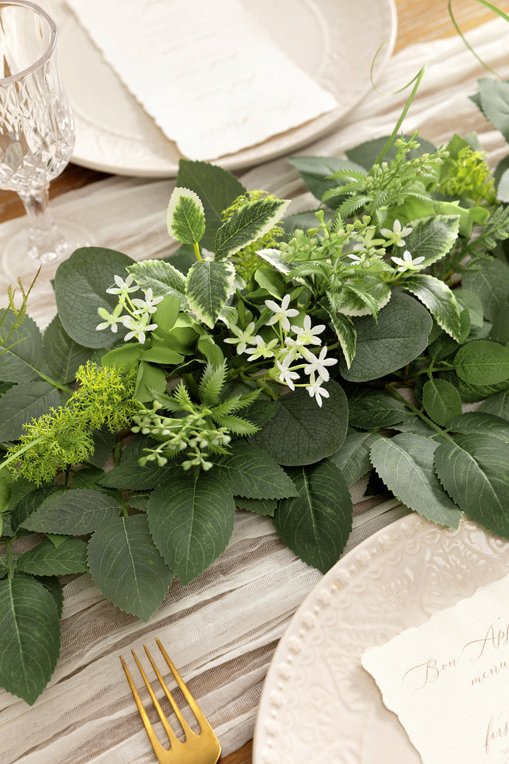 6ft Flower Garland in Sage & Green