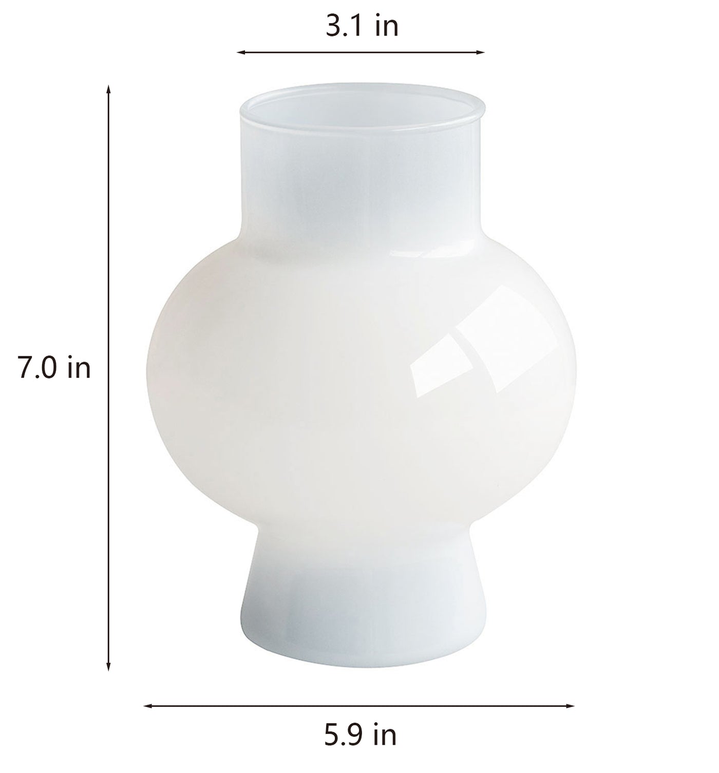 Rounded Belly Glass Vase in Dusty Blue & Navy
